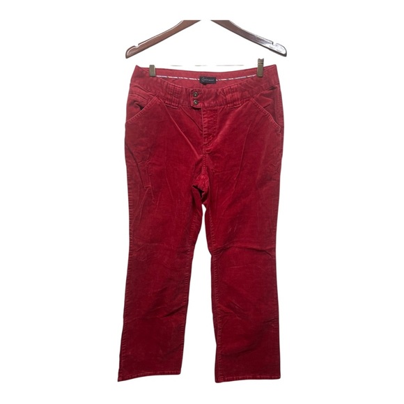 Vtg Y2K Red Corduroy Mid-Rise Pants 10 - Picture 1 of 3